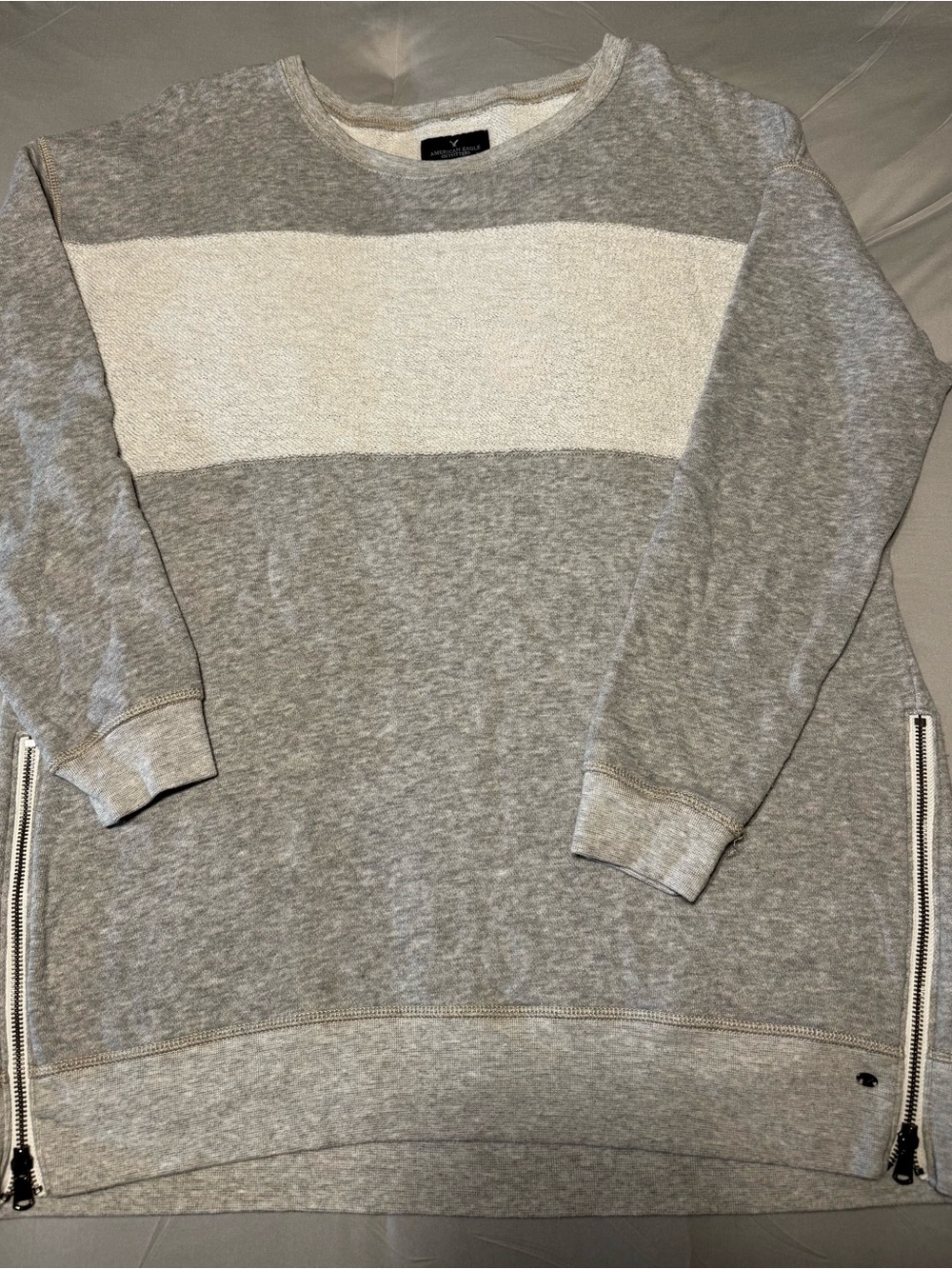 Women’s Grey and light grey Panel Crewneck Sweatshirt